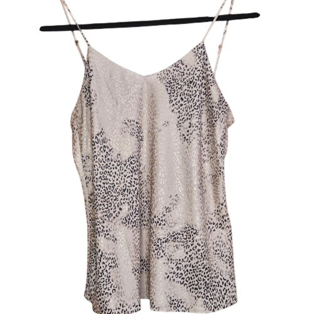 Current Air Los Angeles V Neck Leopard Print Spaghetti Strap Camisole Tank XS